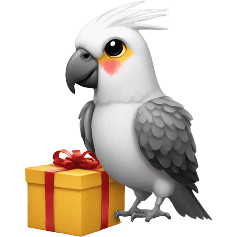 cockatiel holding gift emoji