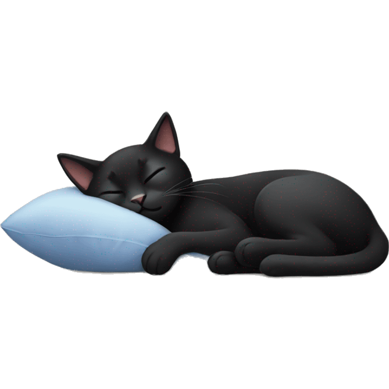 Black cat sleeping emoji