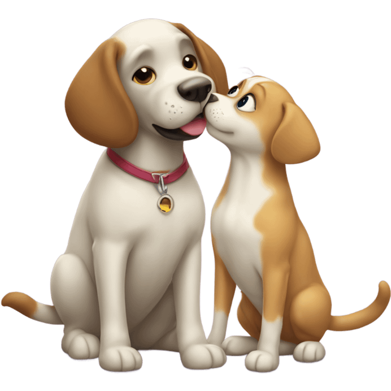 cat and dog kissing emoji