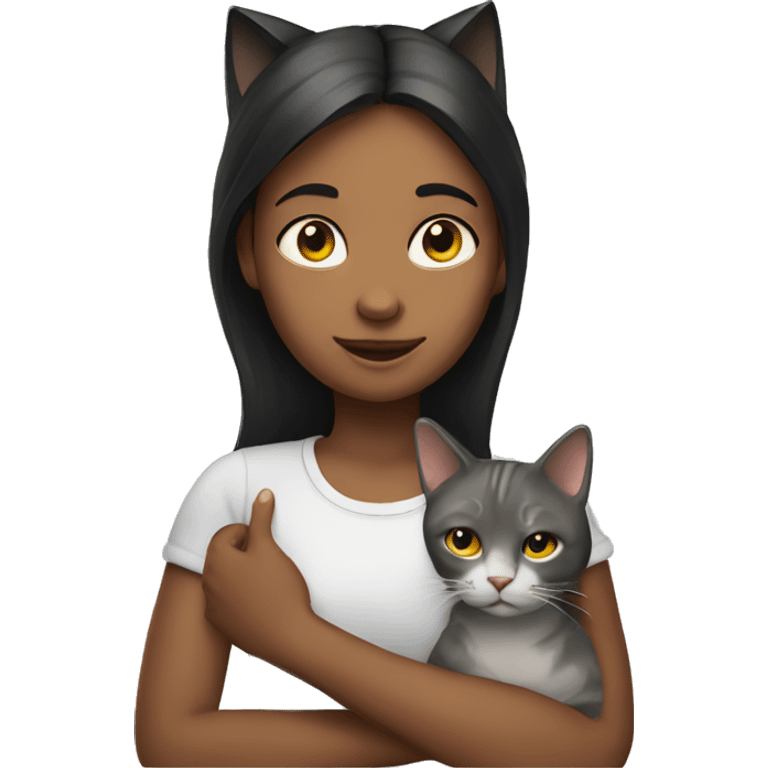 Girl with cat emoji