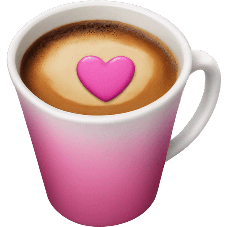 Coffee with a pink kiss on it emoji