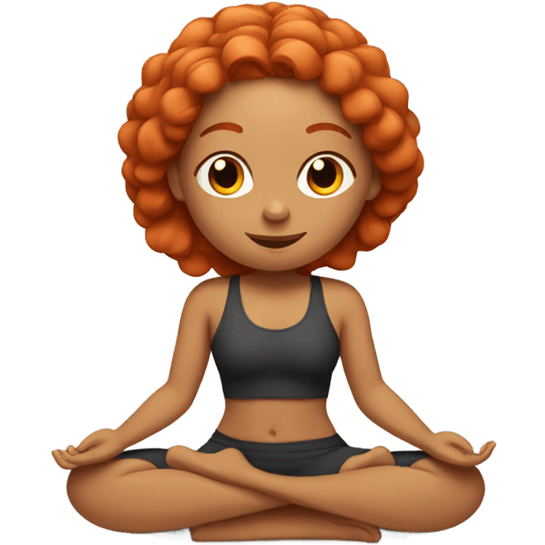 red head female doing yoga emoji