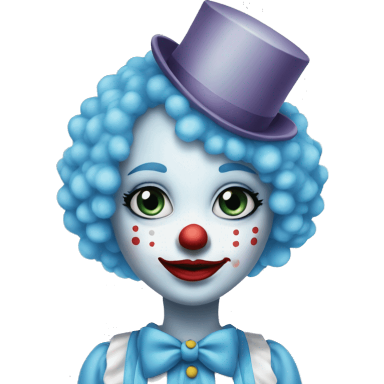 Sky blue clown girl pretty  emoji