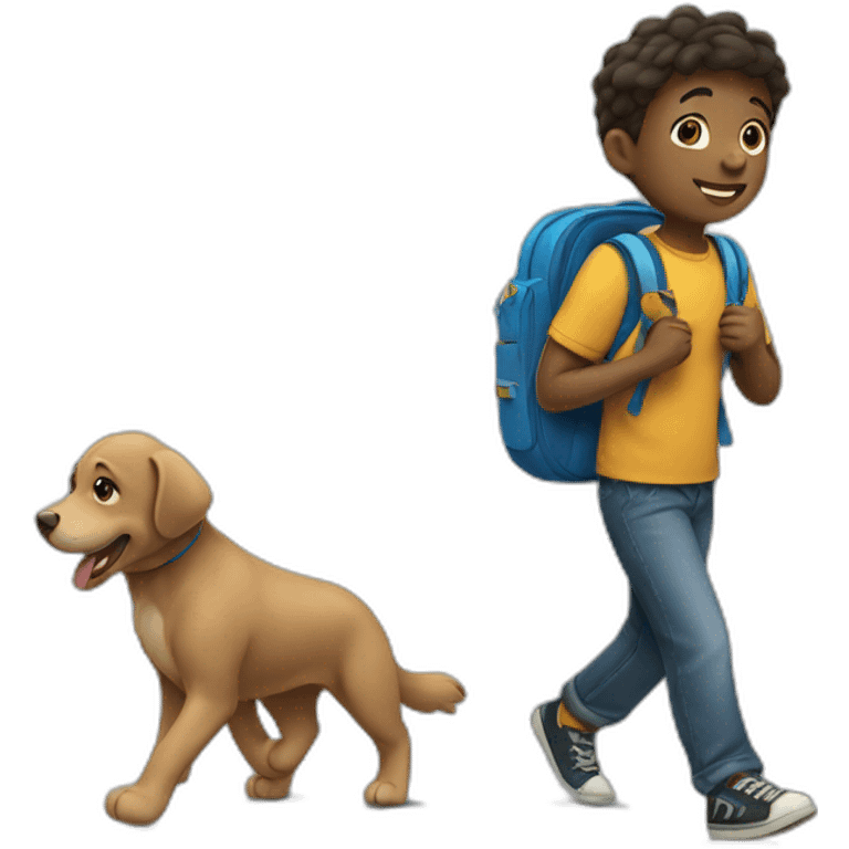 Boy going to school emoji