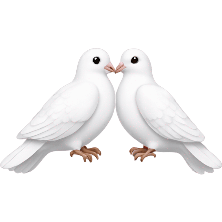 Two White doves with light pink bows around their necks emoji