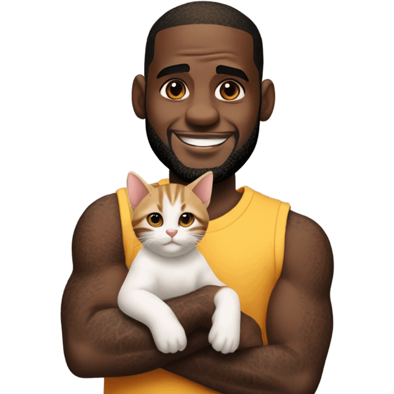 LeBron james holding kitten emoji