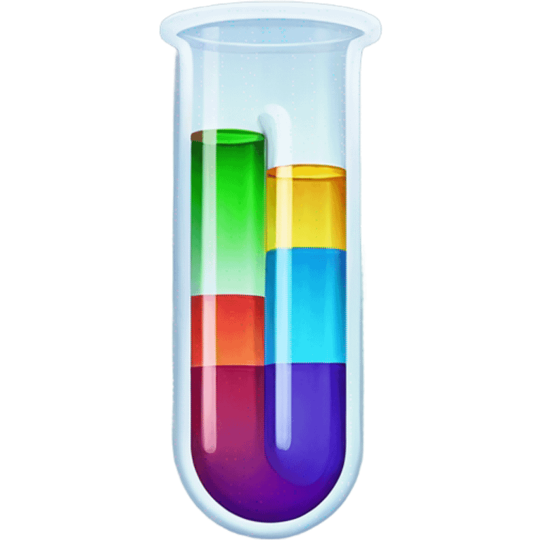 test tube with 3 liquids of different colour emoji