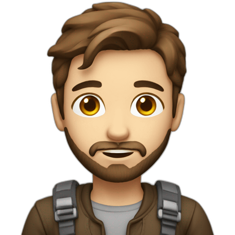 Boy developer with brown hair and beard emoji