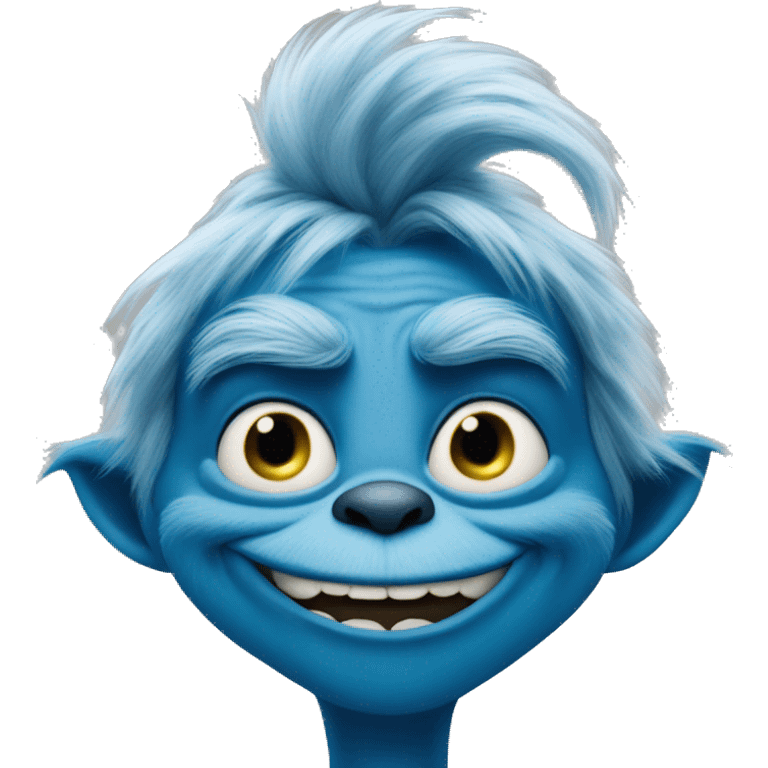 blue grinch smirking emoji