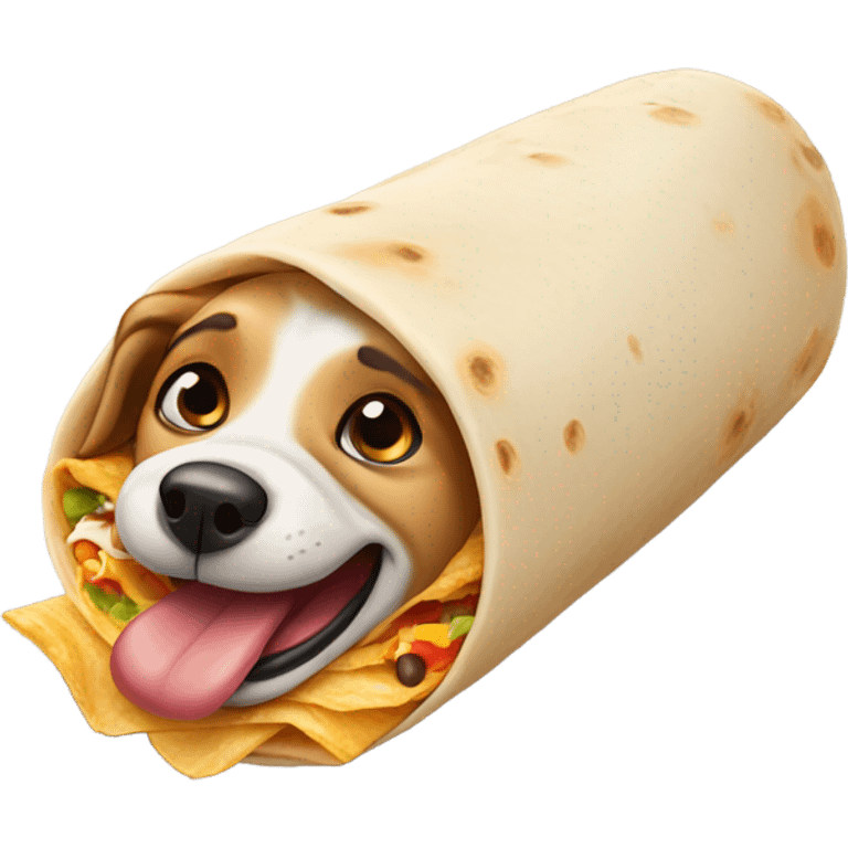 Dog eating a burrito emoji