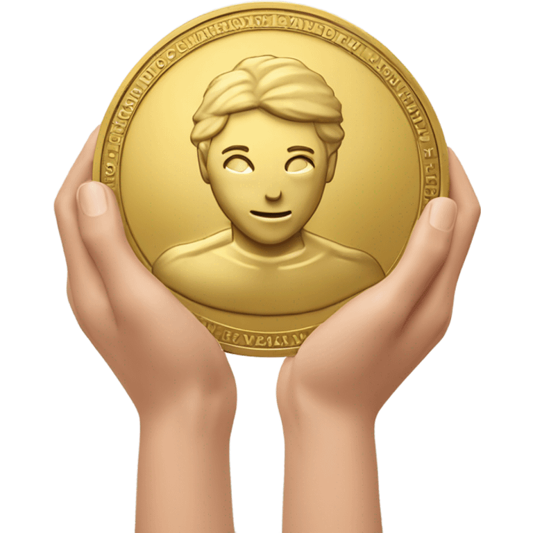 gold coin shows muscle hands behind your head emoji