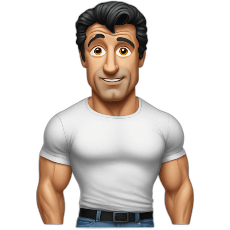 sylvester stallone cartoon wearing shirt emoji