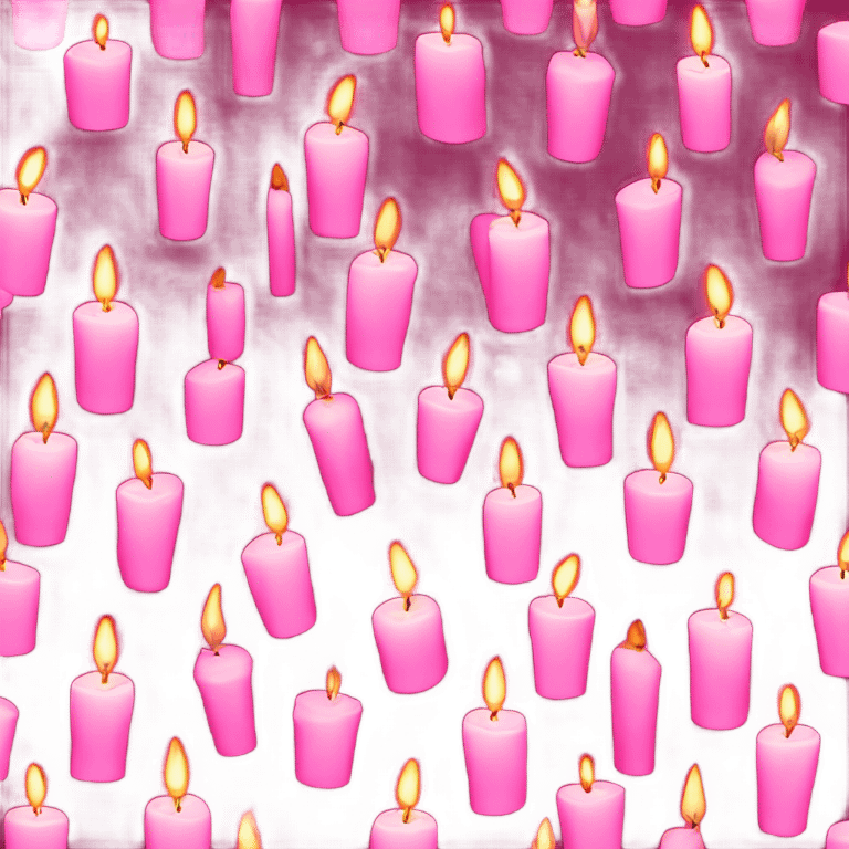 Pink valentines candles emoji