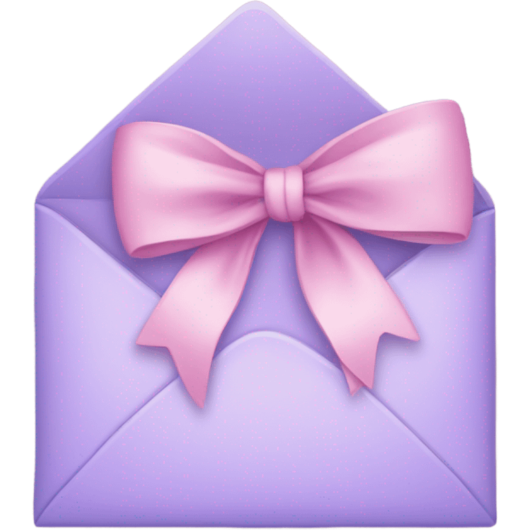 beautiful aesthetic love letter in pastel purple color with pink bow aesthetically placed  emoji