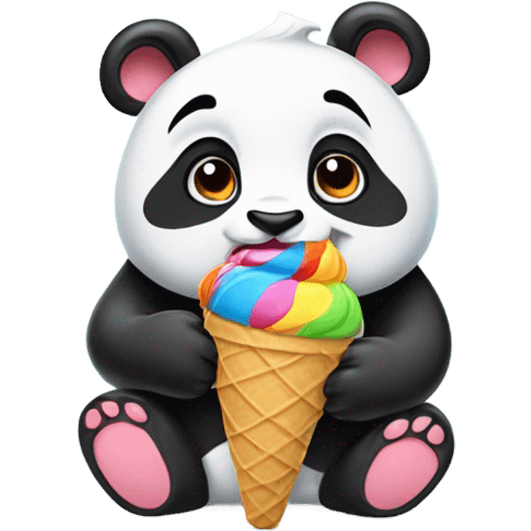 Panda eating ice cream emoji