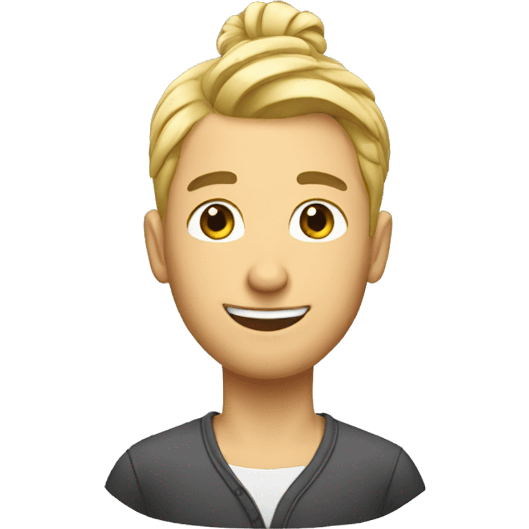 create a blond man with a bun emoji