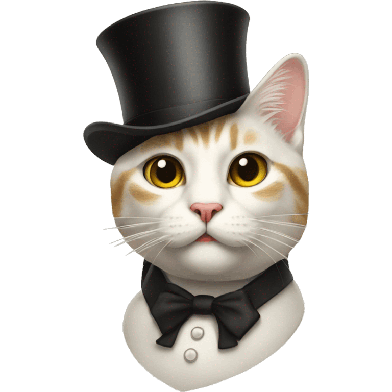 A cat in a top hat with a monocle "oh, you are from England"   emoji