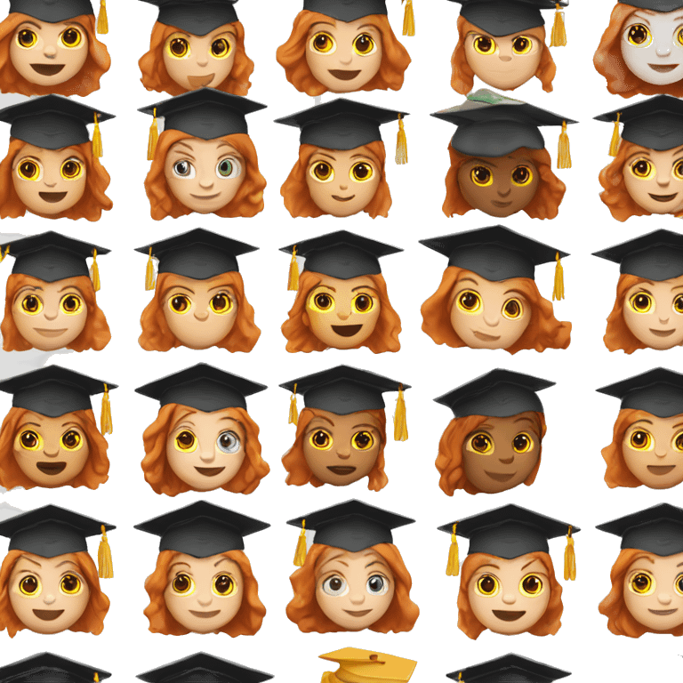 ginger girl with a graduation hat on emoji