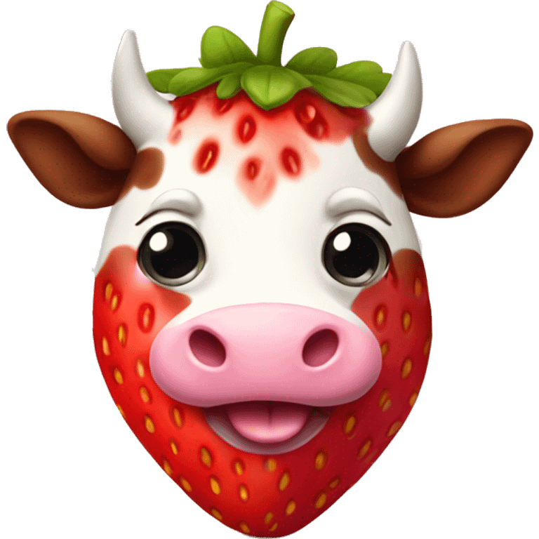 cute strawberry cow emoji