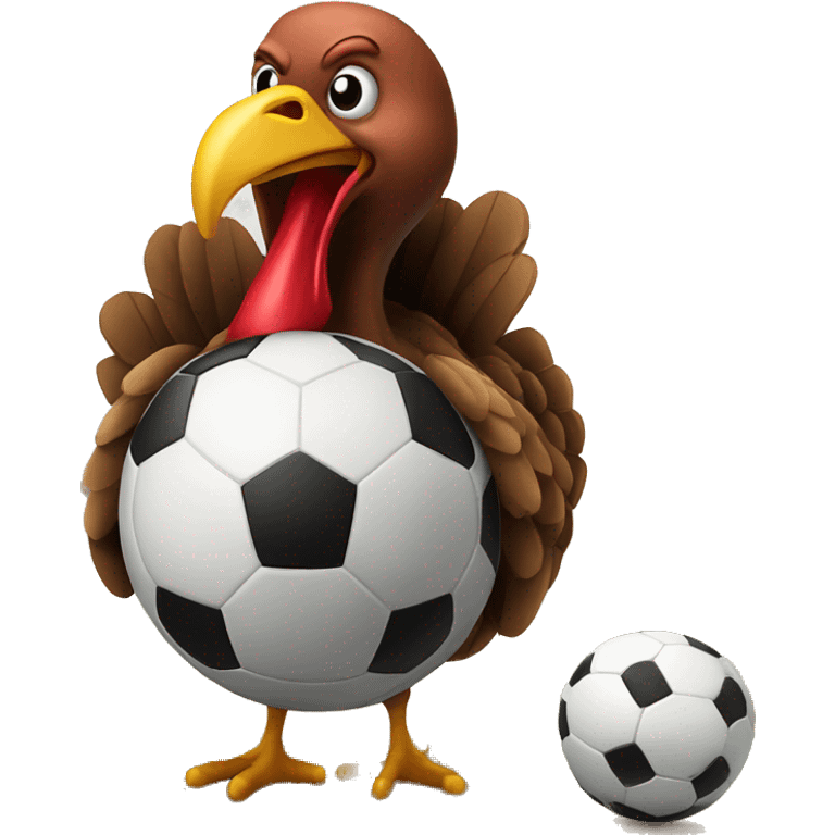 Turkey playing soccer emoji