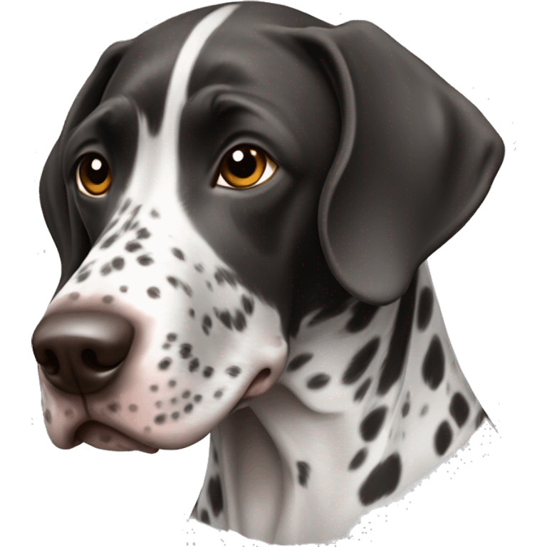 german short haired pointer black and white with expressions emoji