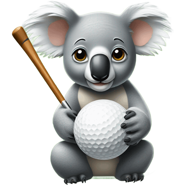 Koala with golf ball  emoji