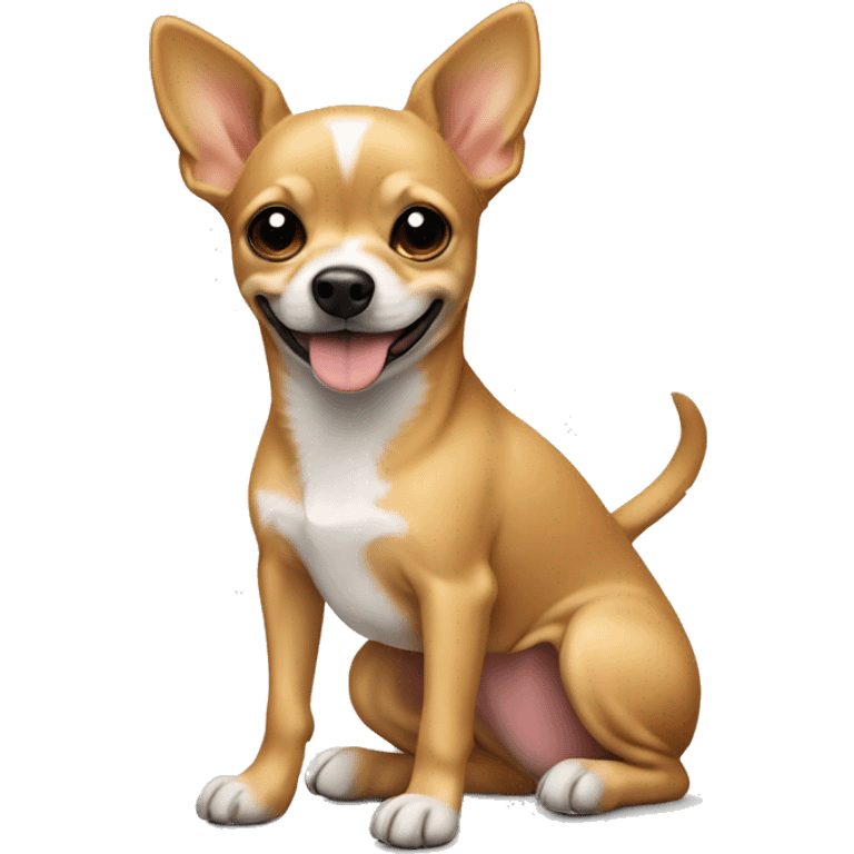 tan terrier Chihuahua mix with wheels emoji