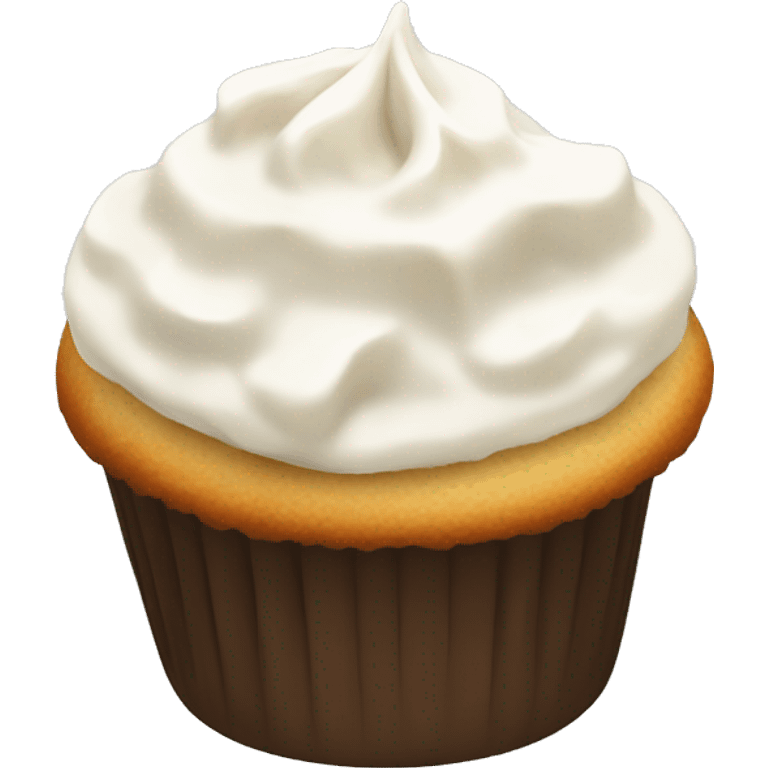 White vanilla muffin with white cream on top emoji