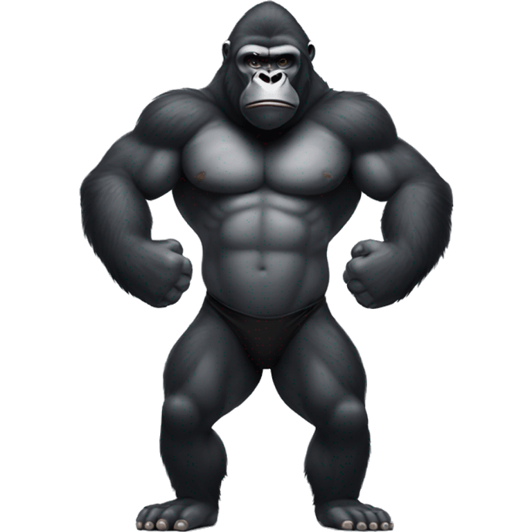 Gorilla doing a standing bodybuilding pose emoji