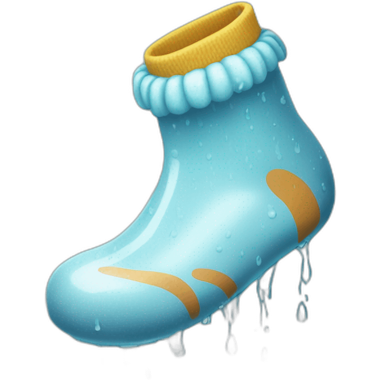 Foot wearing socks Soaking wet from the rain emoji