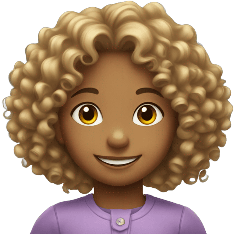 Little girl with curly hair emoji