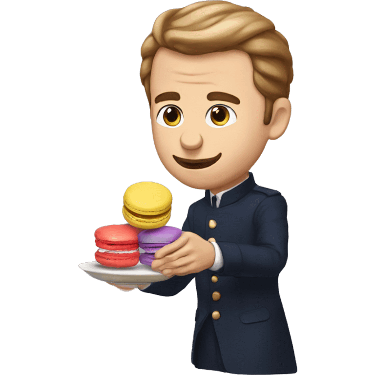 Macron qui mange des macarons  emoji