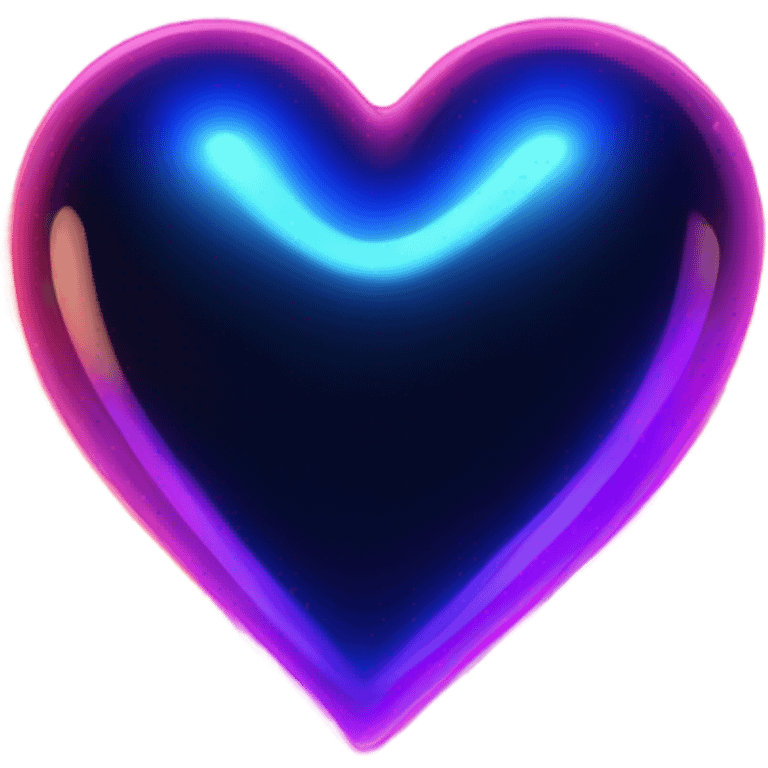 Neon glass cobalt heart  emoji