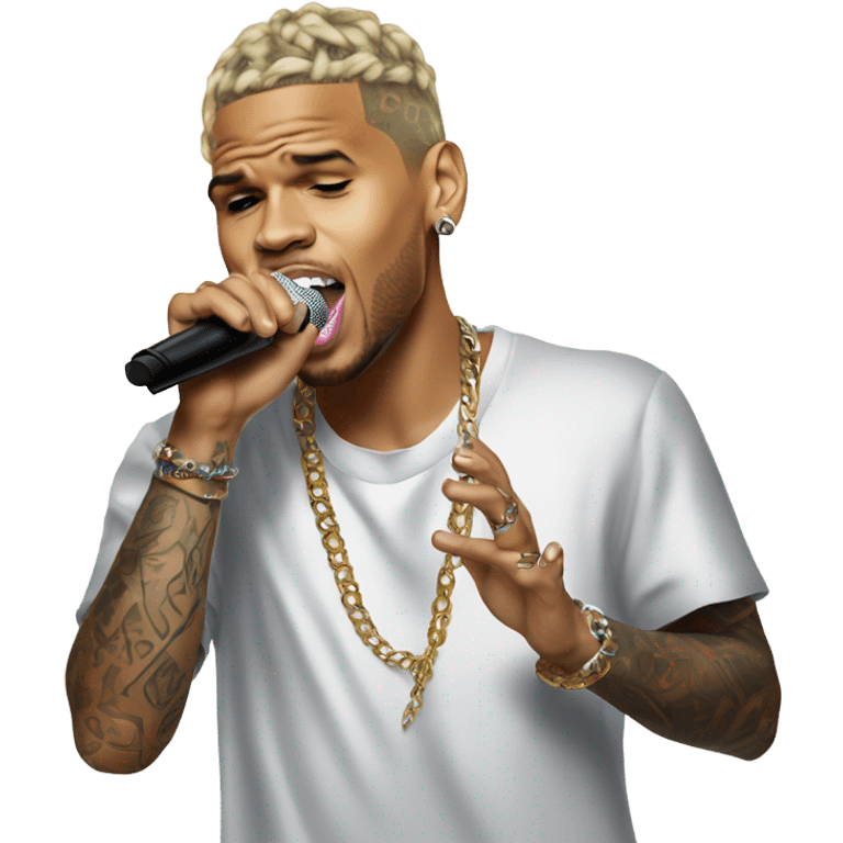 Hyper Realistic Chris brown singing residuals  emoji