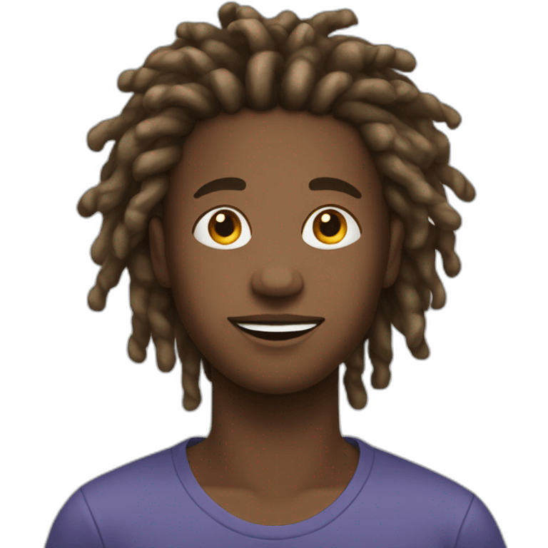 Young black man with locs in digital Space emoji