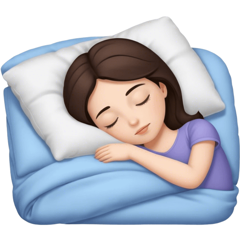 Brunette girl sleepin emoji