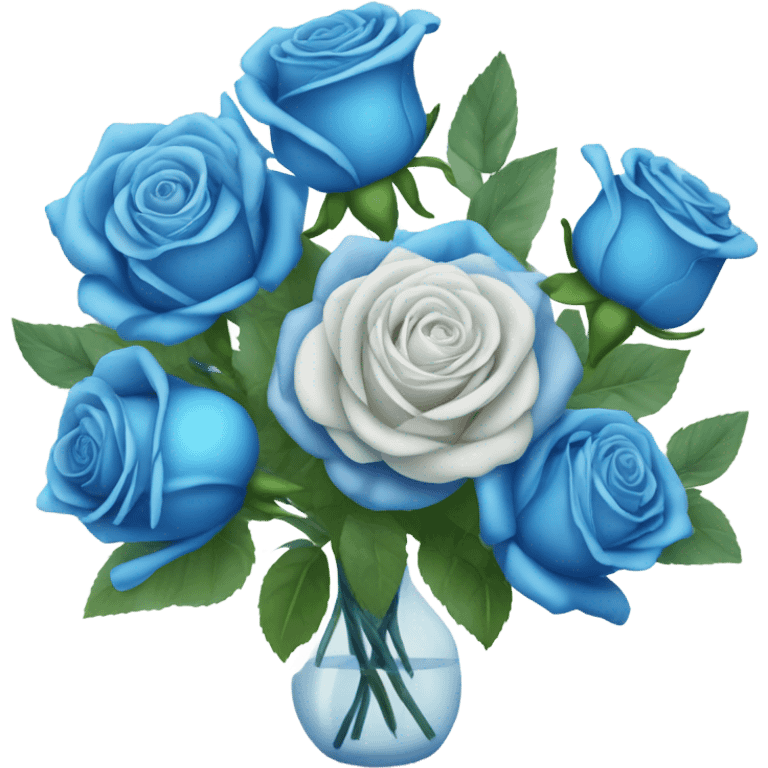 Blue Rose bouquet emoji