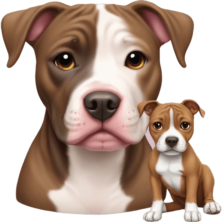 girl pit bull and staffy puppy  emoji