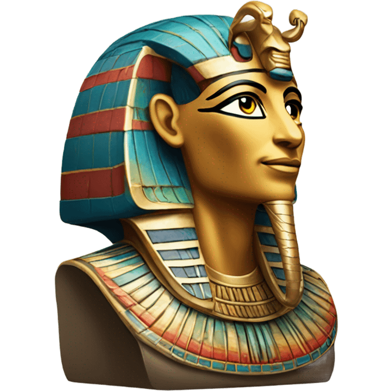 colourful statue of egypt god with cobra
face emoji