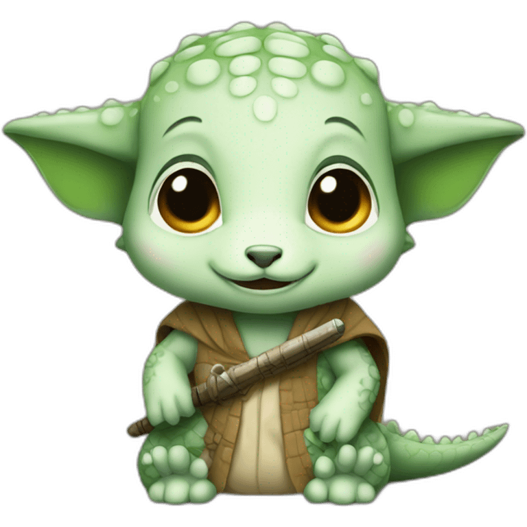 A baby crocodile jedi emoji