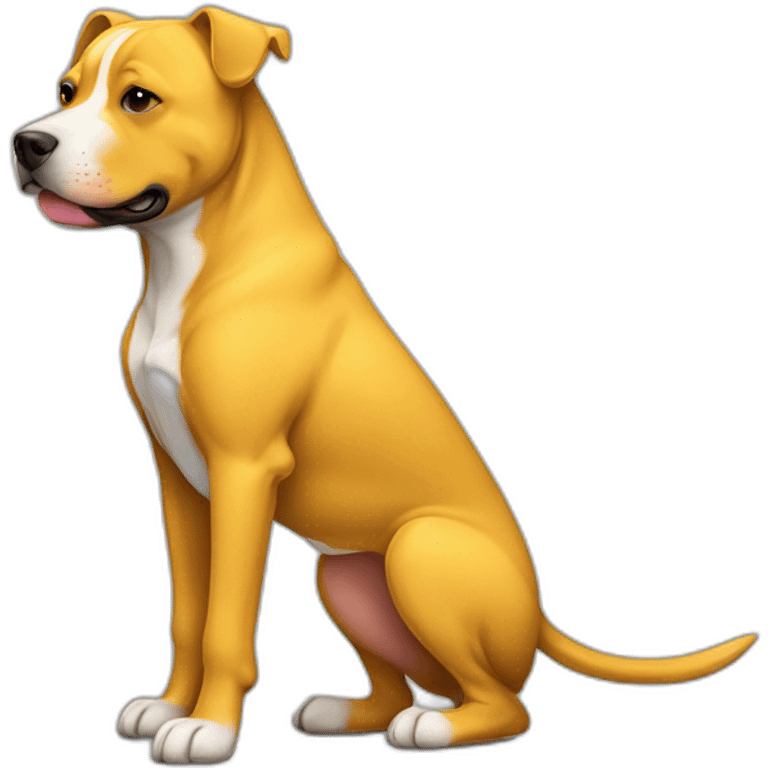 Perro enrrazado de pitbull de color amarillo  emoji