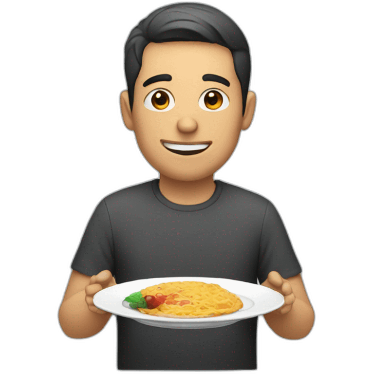 guy with a plate emoji