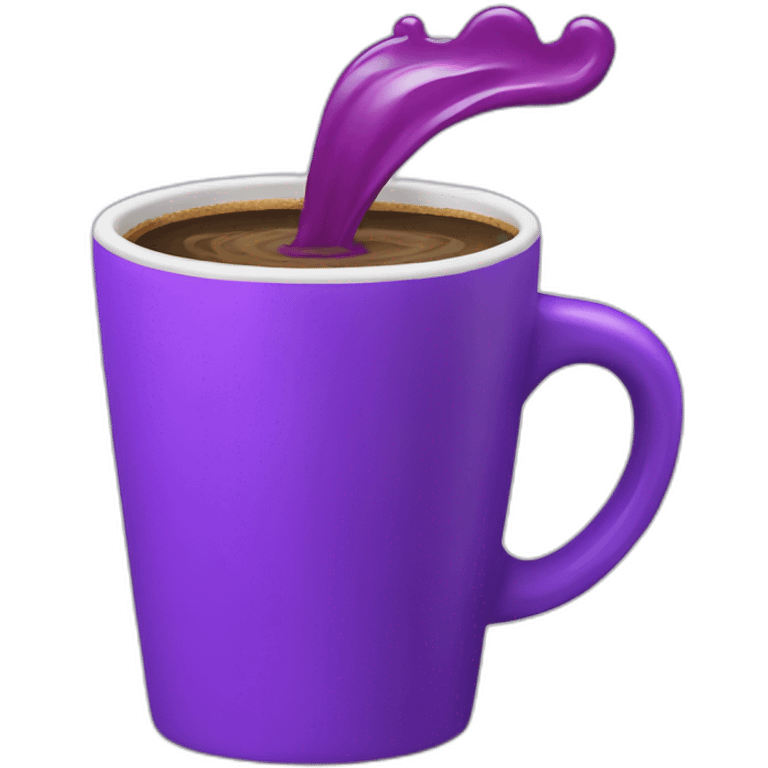 Purple Coffee Cup spilling emoji