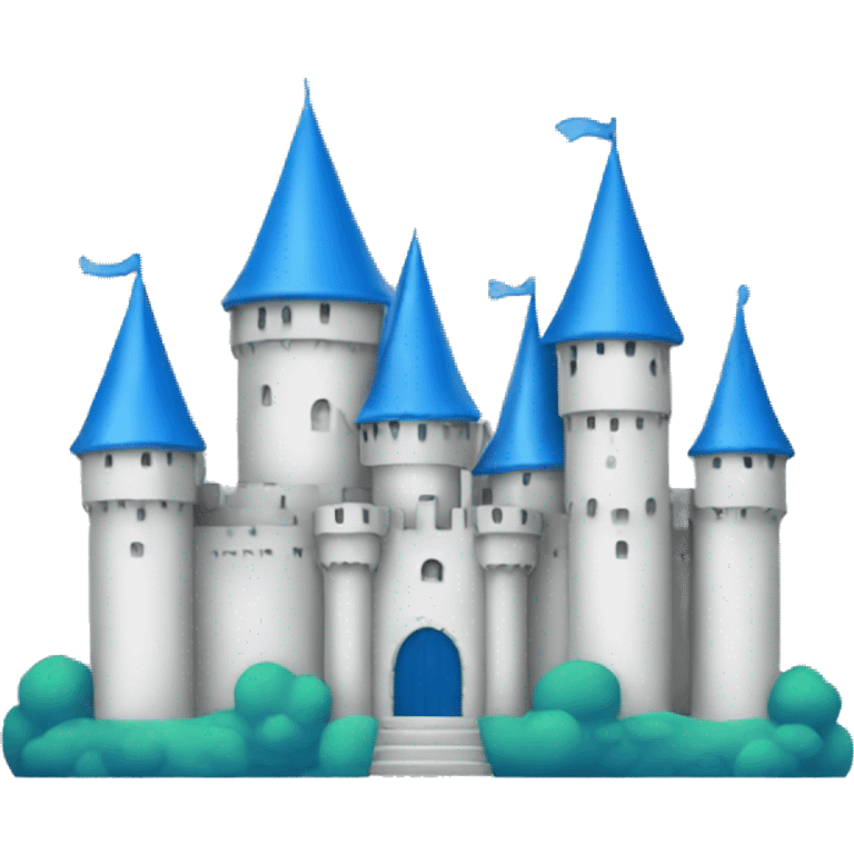 minimalist princess castle blue emoji