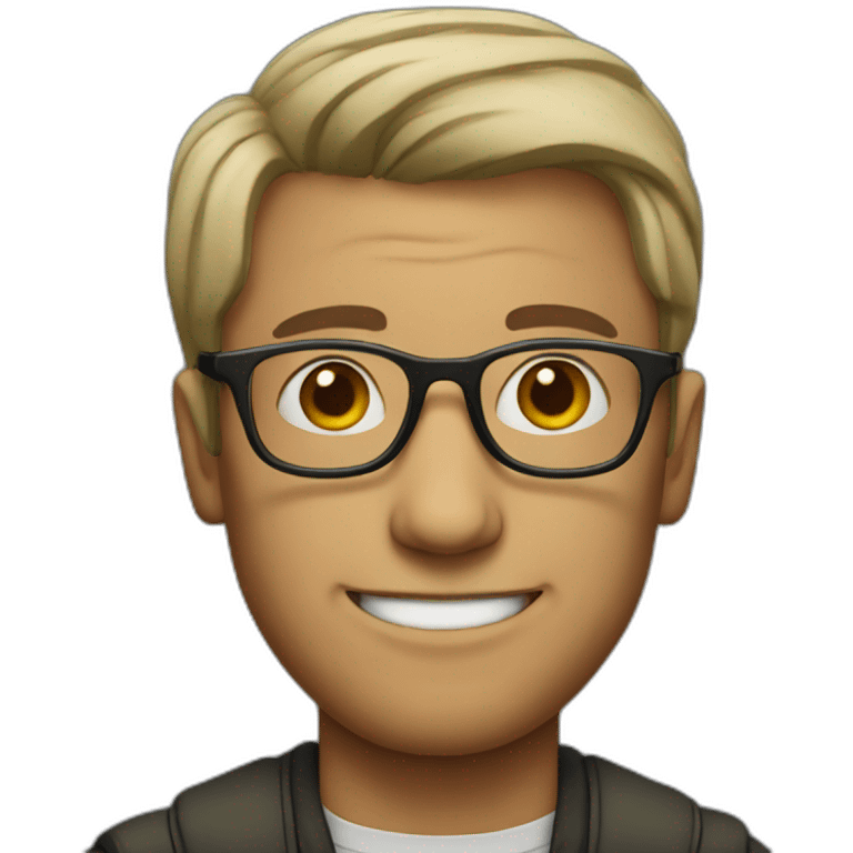 Bold man with glasses emoji