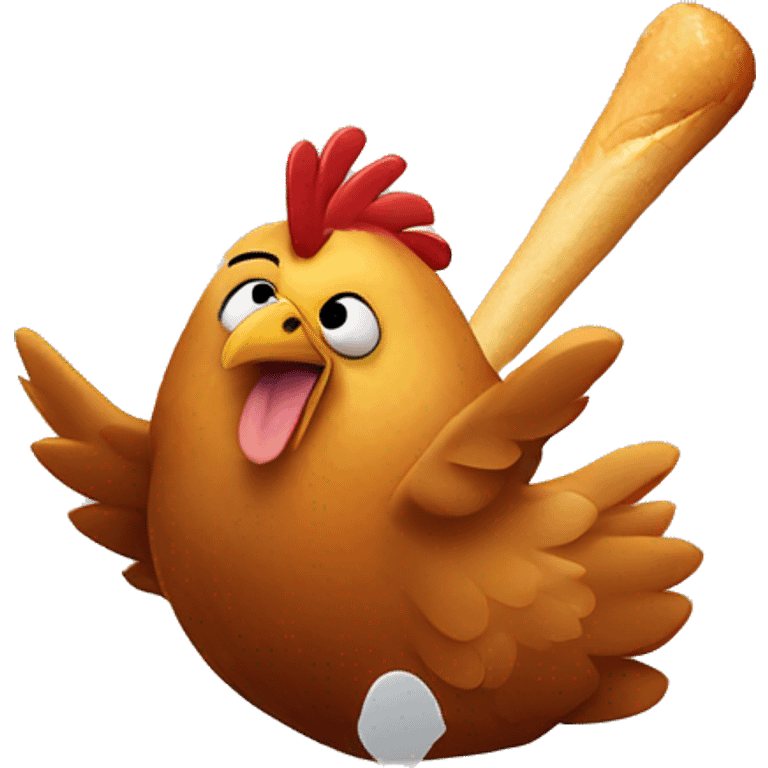 Chicken eating drumsticks emoji