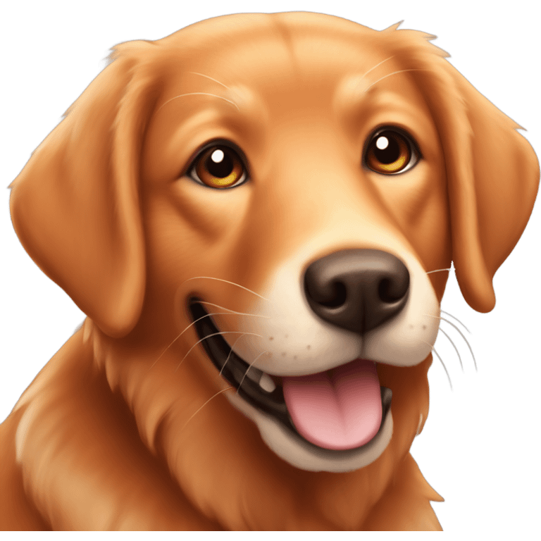 Fluffy Fox red Labrador retriever smiling  emoji