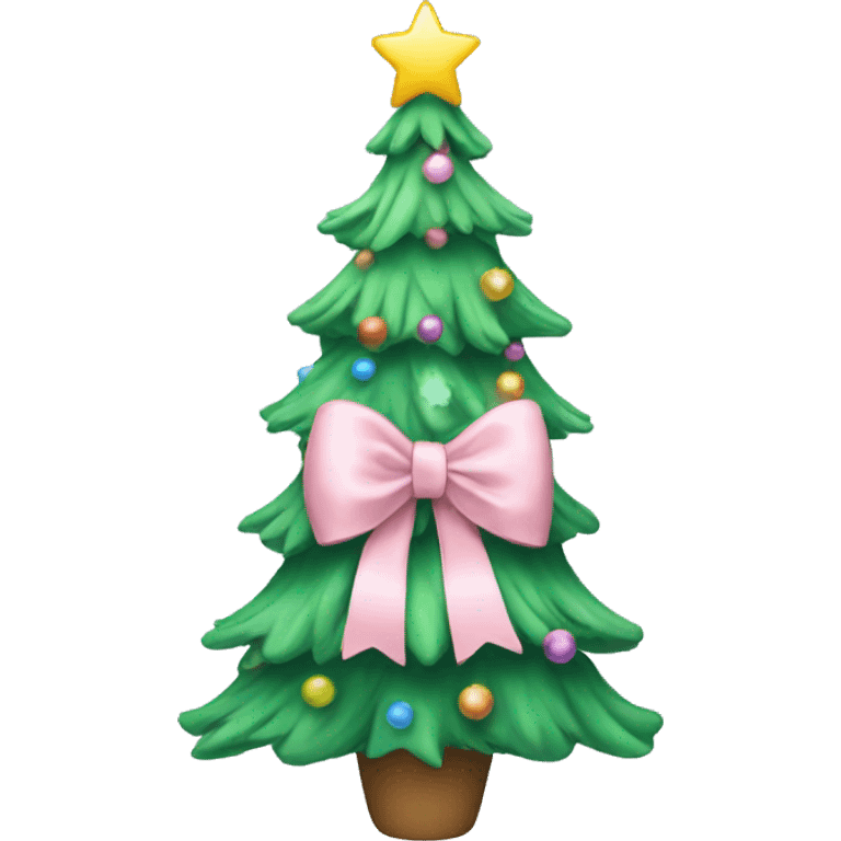 Christmas tree with pastel bows emoji