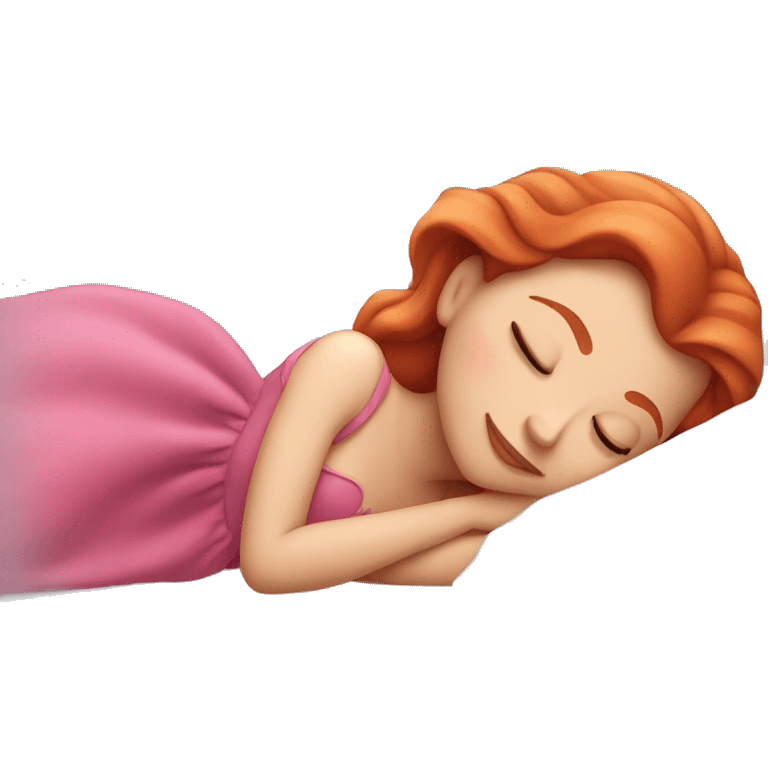 Sleeping beauty with red hair emoji