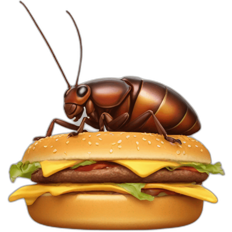 cockroaches eating burger emoji